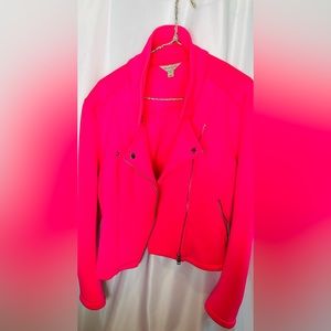 Belle & Sky Neon Pink Motorcycle Jacket